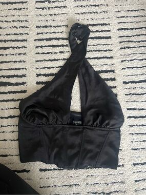 Dynamite Black Satin Corset Top